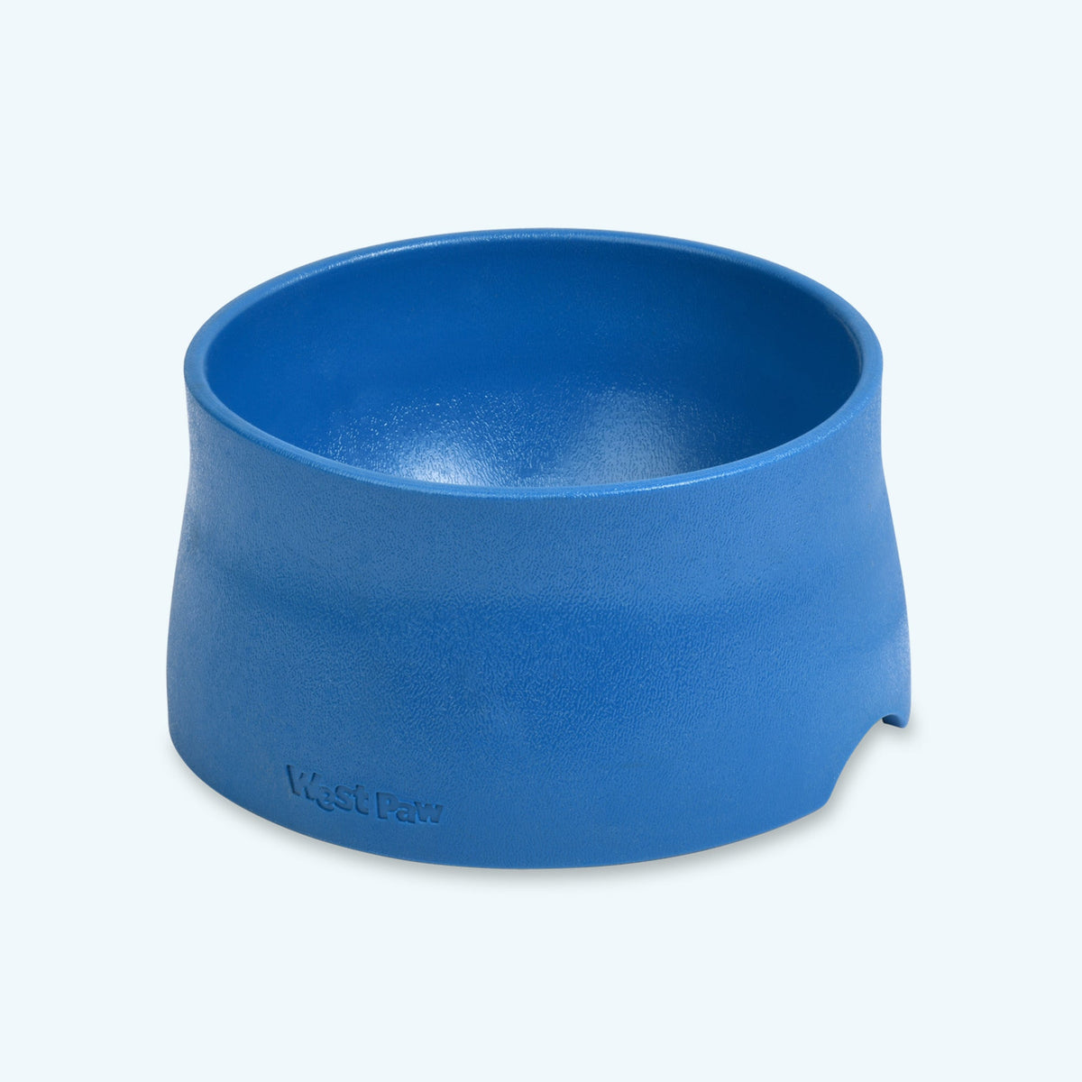 Blue West Paw Non-Slip dog bowl on a white background