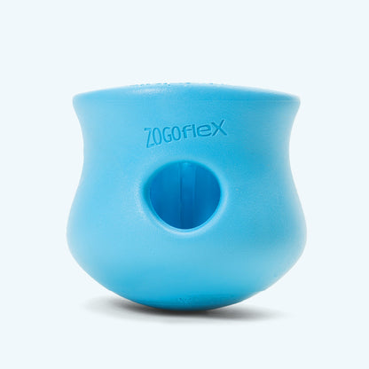 Back view of an aqua blue Toppl showing the side opening
