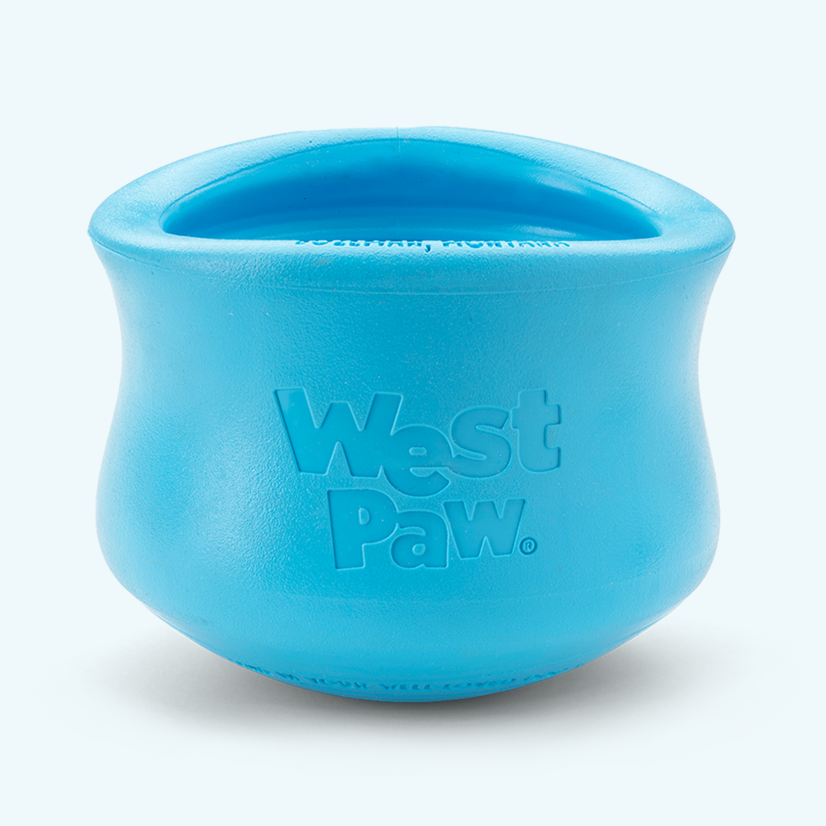 Aqua blue West Paw Toppl fillable puzzle toy