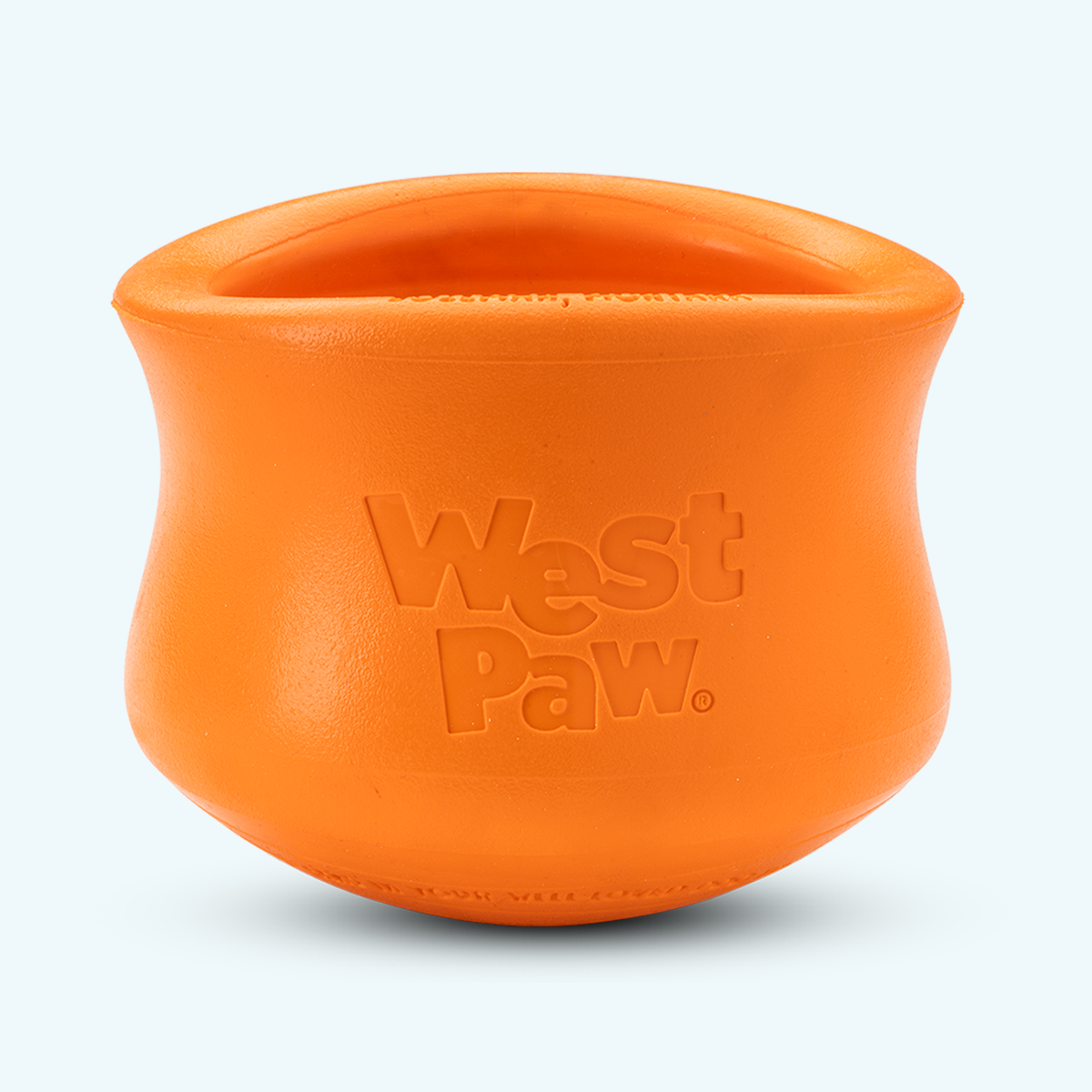 Orange West Paw Toppl fillable puzzle toy