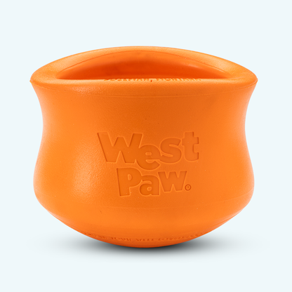 Orange West Paw Toppl fillable puzzle toy